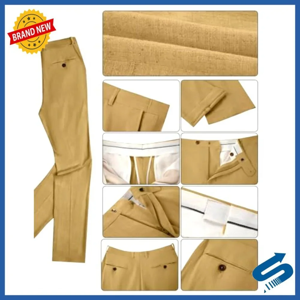 Slim Fit Linen Suit 3-Piece Set for Prom Wedding Business Formal Occasions